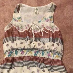Free People size S lightweight dress multi colors flowers lines